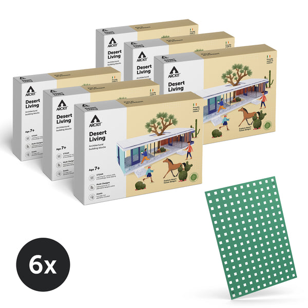 Bundle kit of 6 Arckit Desert Living Architectural Model House Kits & Building Plates