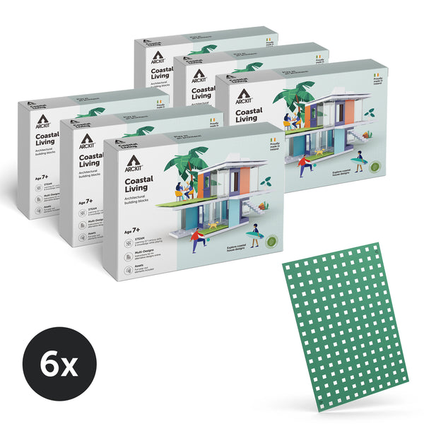 Bundle kit of 6 Arckit Coastal Living Architectural Model House Kits & Building Plates